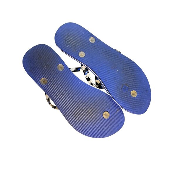 Vera Bradley Flip Flops Sandals Size L 9/10 Blue Mini Tody Birds Resort 7 8 - Picture 5 of 5